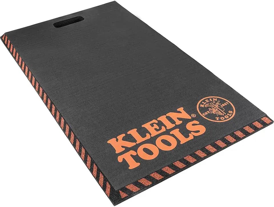 Klein Tools 60136 Kneeling Pads, Adult Men's Large Soft Thick Closed Cell Soft Foam Professional Tradesman Pro Pads with Handle