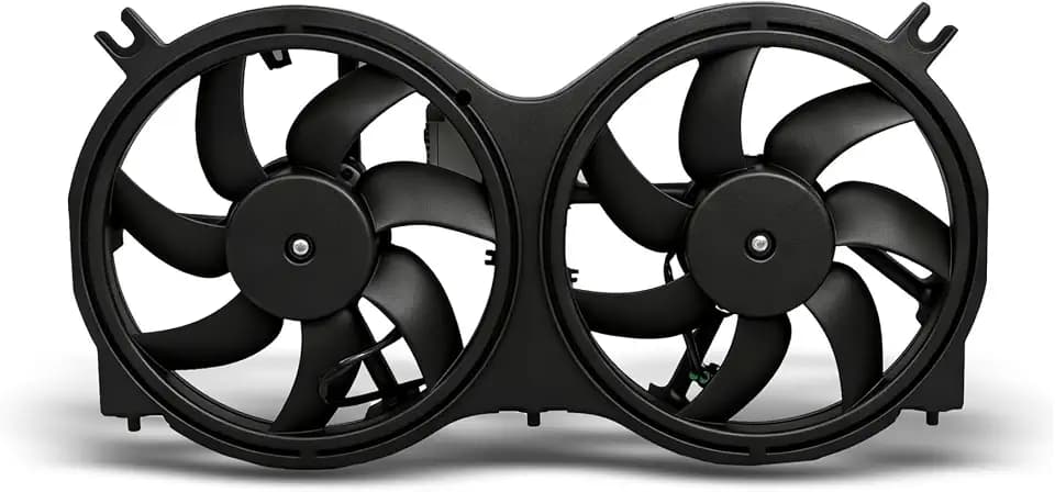 Dual Radiator Fan with Control Module Replacement for Pathfinder 2013-2017 Replacement for QX60 2014-2019 Replacement for JX35 2013 Replacement for 621-586 621586 214813JA2E NI3115149