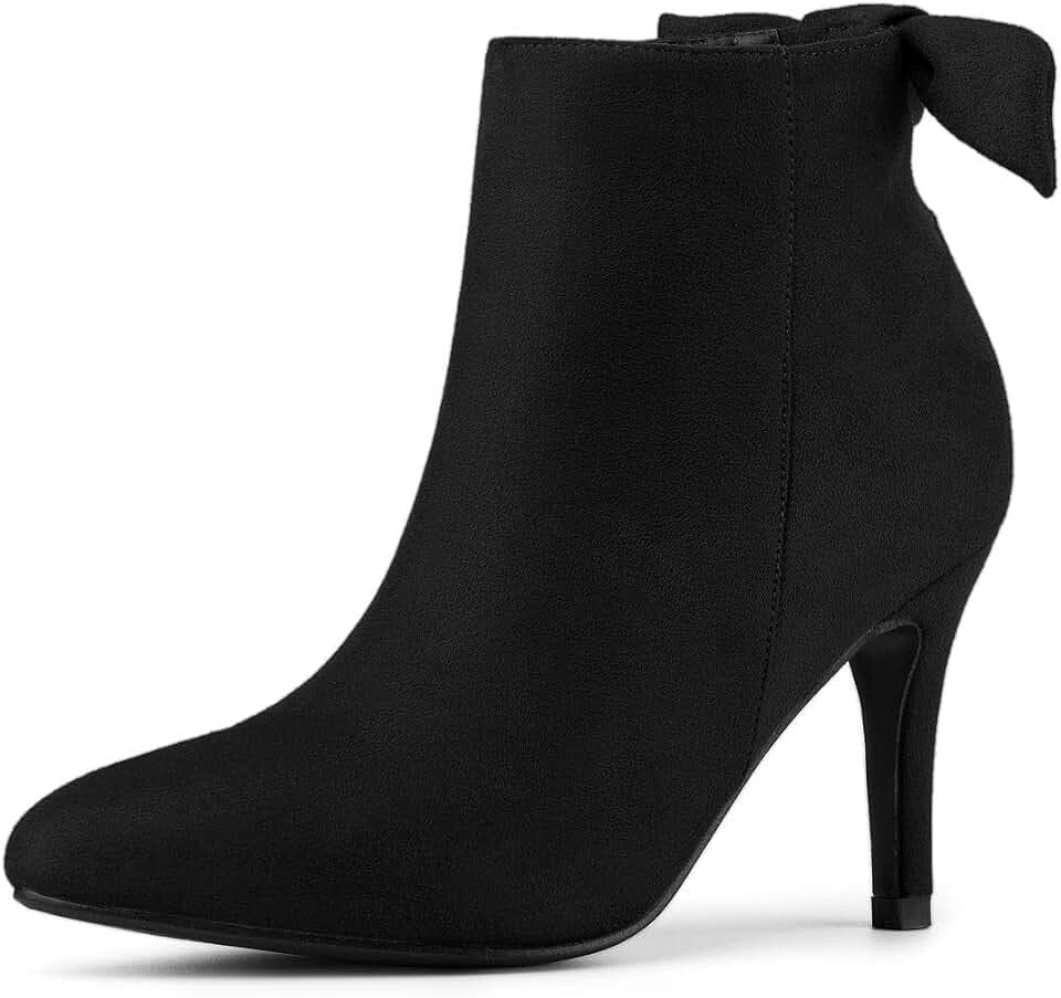 Allegra K Damen Stiefeletten mit spitzem Zehenbereich, Stiletto-Absatz