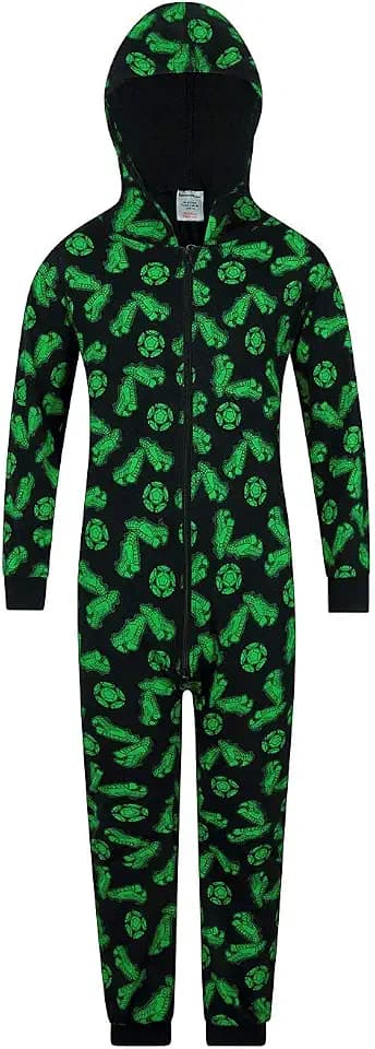 The PyjamaFactory Schlafanzug mit Fußballschuh- und Fußballmuster, 100 % Baumwolle, Loungewear