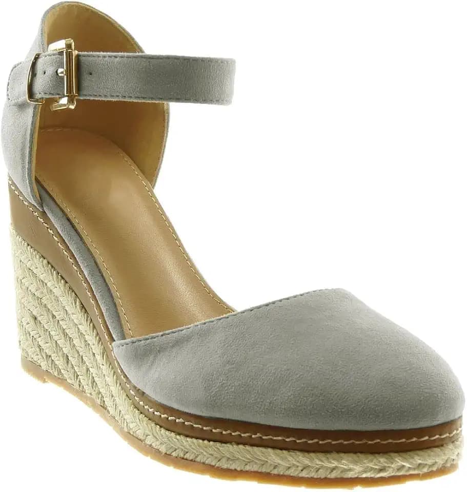 Angkorly - Mode Schuh Elegant Bequem Strand Espadrille Sandalen Damen Einfach Basic Klassisch Seil Keilabsatz 9 CM