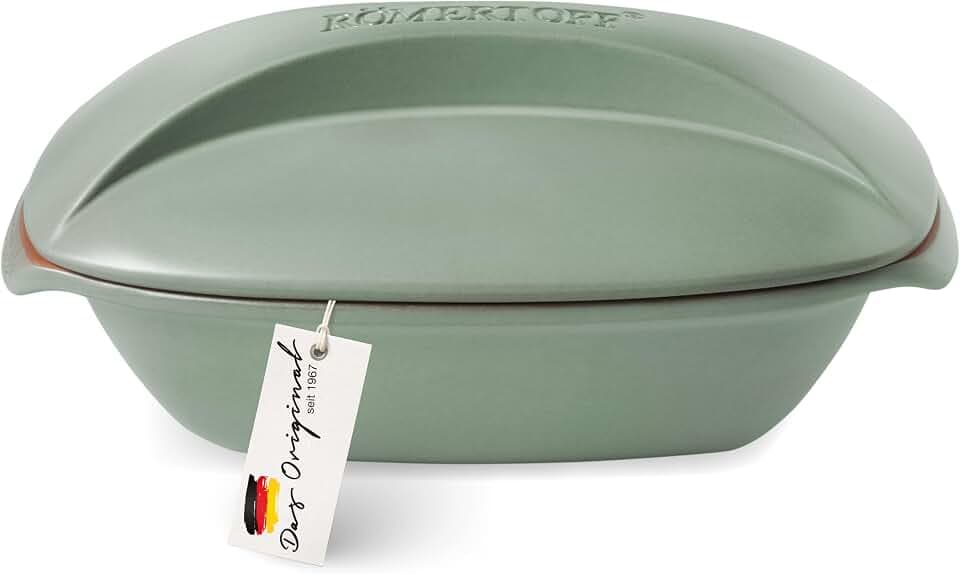 Römertopf Bräter Culinario 3 L Schmortopf Keramik mit Deckel, Grün