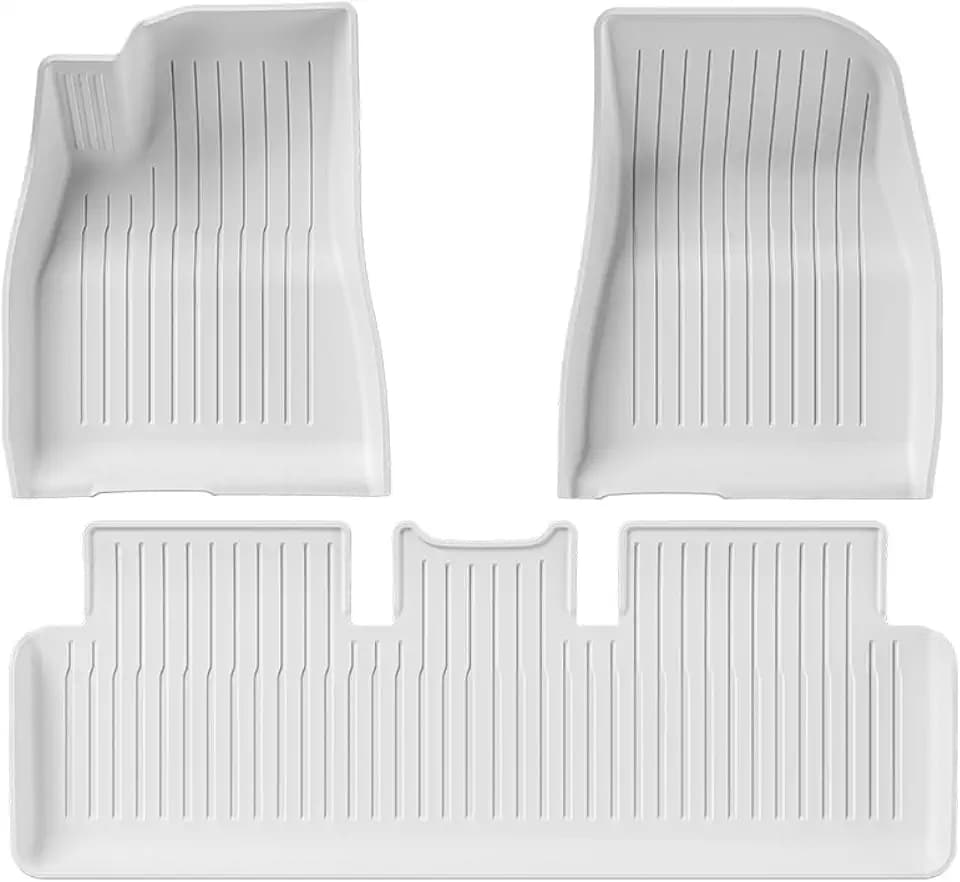 Floor Mats for Tesla 2024-2026 Model 3 5-Seat Floor Mats White, Model 3