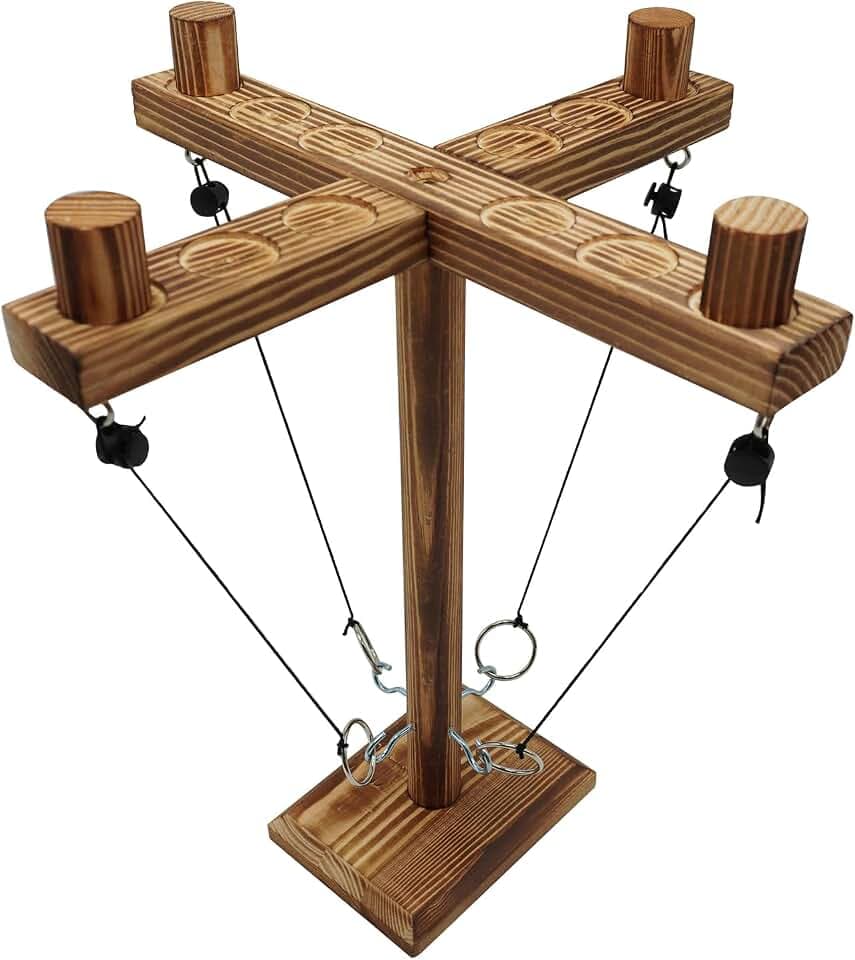 Gelabur Hook and Ring Game, Large Ring Toss Game for Adults, Ring Game on a String, Tabletop Games, Hook Game Ring Toss for Bar, Family, Party