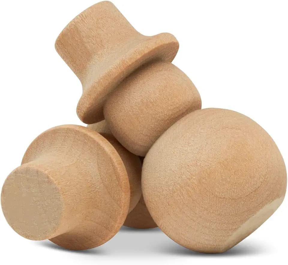 Snowman Peg Dolls 2-1/8 inch, Pack of 12 Wooden Peg Dolls for Christmas Crafting, Nativity Scenes, Holiday Decorations, by Woodpeckers