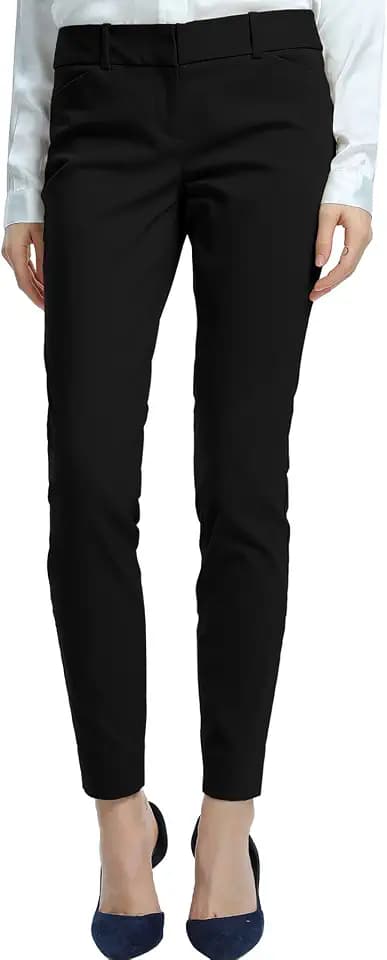 SATINATO Women's Straight Pants Stretch Slim Skinny Solid Trousers Casual Business Office