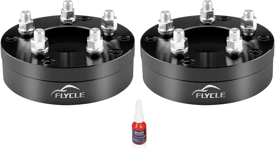 FLYCLE 6x5.5 to 5x4.5 Wheel Adapters Conversion Compatible with JK XK WK WJ Wheels on Chevy GMC Ram 1500 Vehicle, 2 inch 6x139.7mm to 5x114.3mm Wheel Adapters 108mm Center Bore with 14x1.5 Studs