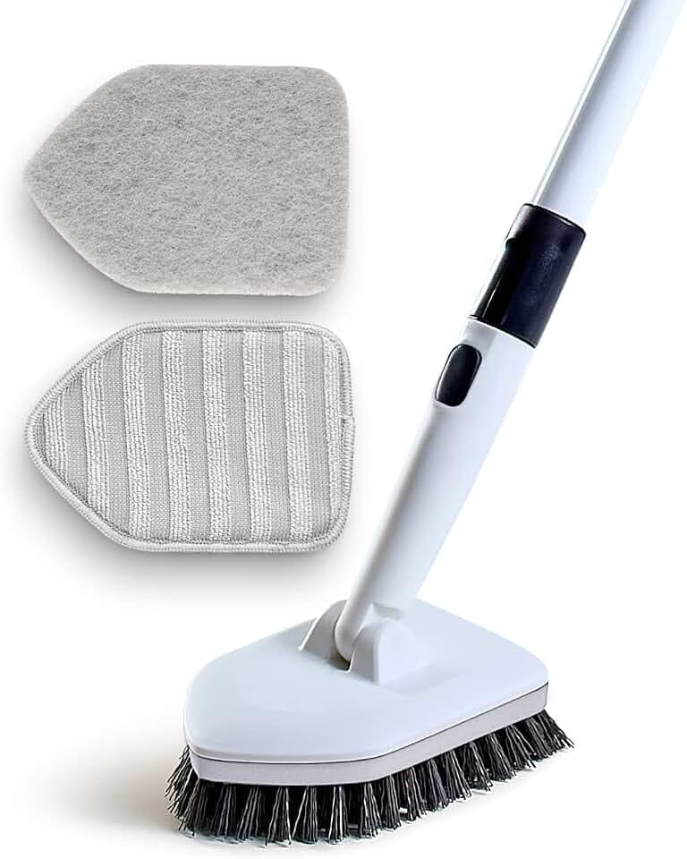 Moku Home Shower Scrubber 3 in 1 Extendable Long Handle 58" Cleaning Brush