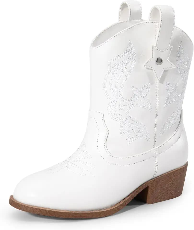 DREAM PAIRS Girls Cowboy Cowgirl Western Boots