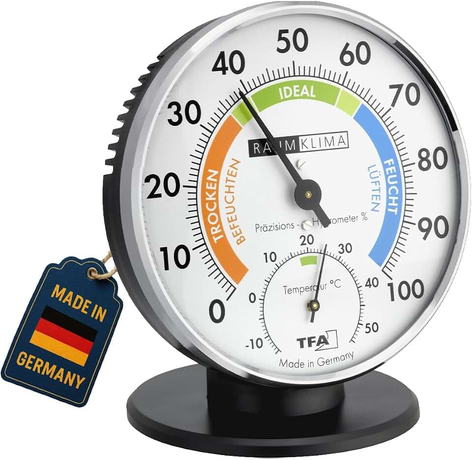 TFA Dostmann Präzisions Thermo-Hygrometer 45.2033, Analog, Weiß