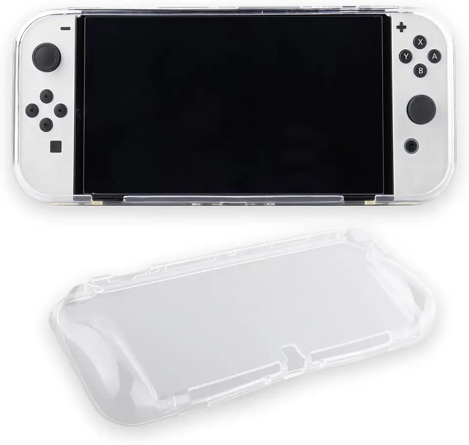 Transparent TPU Case for Nintendo Switch OLED - Unibody Shockproof Slim Back Cover with Heat Ventilation & Anti-Slip & Anti-Scratch & Ergonomic Grip (Clear)