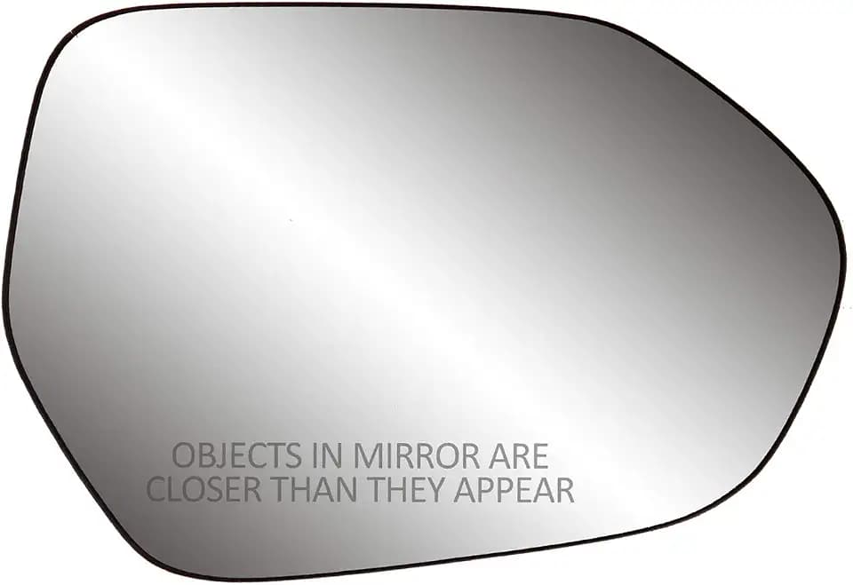 Passenger Side Non-heated Mirror Glass w/backing plate, Camry Sedan/Hybrid, Corolla Sedan, w/o BSDS, 4 15/16" x 7 1/16" x 7"