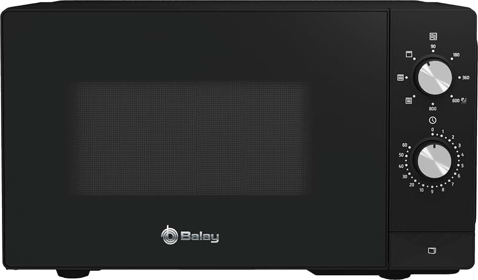 BALAY, 3WG3112X2, Mikrowelle, mechanisch, freie Installation, Grill, 20 l, Aqualisis, Ap. Seite links, Schwarz/Edelstahl