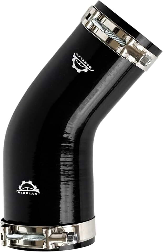 3" to 3.5"(76-89mm) 45° Elbow Coupler Silicone Reducer Hose With Stainless Steel T-Bolt Clamp - High-Temp 4-Ply Reinforced Design for Automotive Turbo/Intercooler/Intake Piping/Industrial Hydraulic