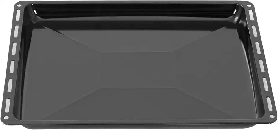 ICQN Fettpfanne 445 x 375 x 35 mm, Passend für Whirlpool, Ignis, Bauknecht, Indesit, Algor, Neckermann, Lloyds, Emailliert Backblech, Kratzfest & Rostfrei, 44,5 x 37,5 cm