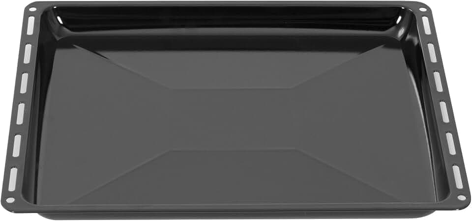 ICQN Backblech 445 × 375 × 25 mm, Kompatibel mit Bauknecht, Indesit, Whirlpool-Gruppe & Algor, Emaillierte Backbleche für Backofen & Herd