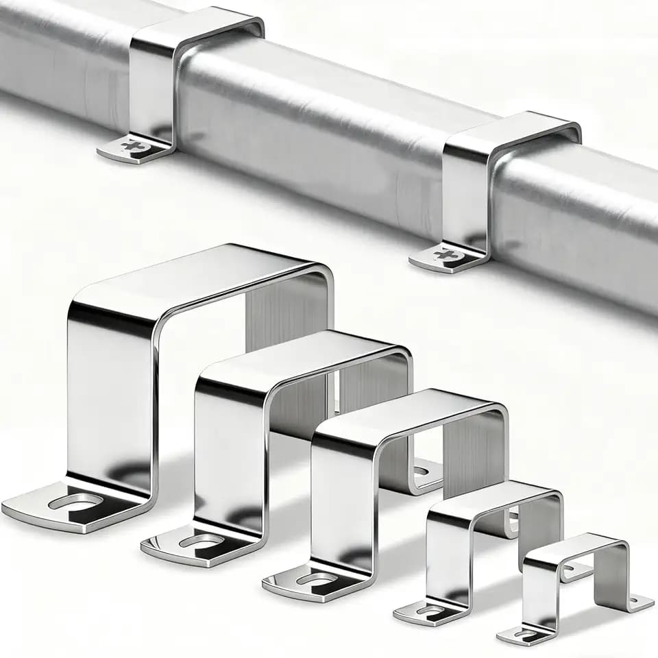 4 Stück Quadratrohrschelle 100x100mm Rohrschellen Eckig 304 Edelstahl