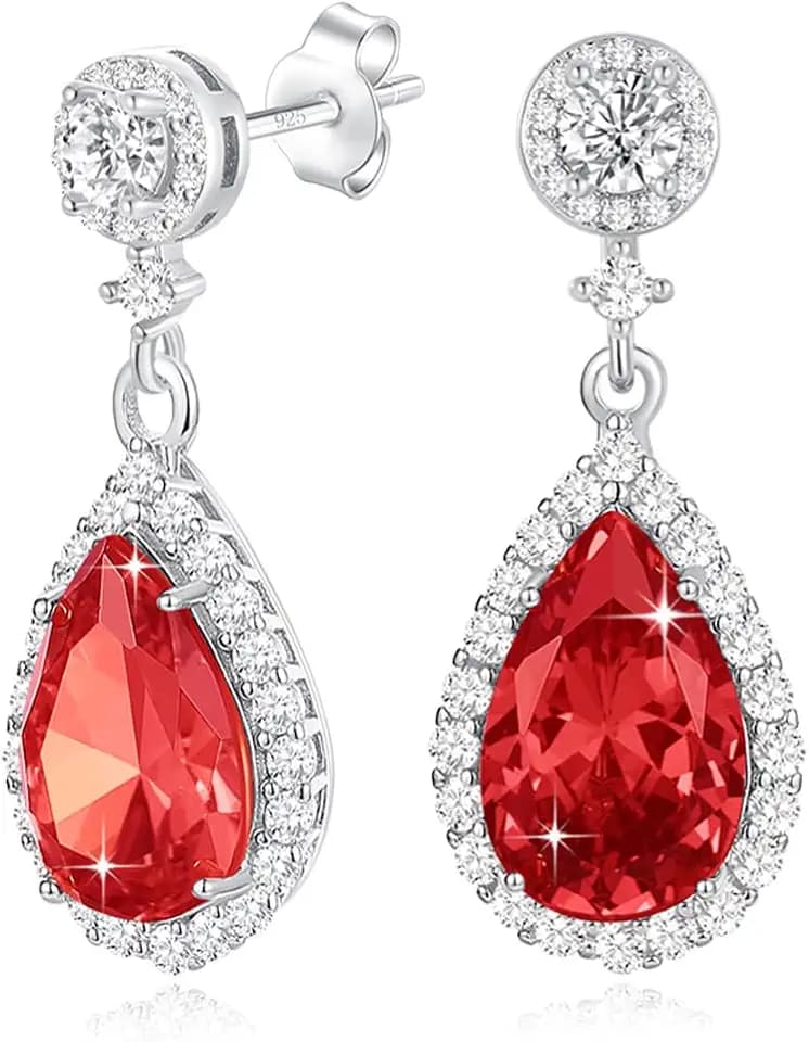 Silver Diamond Dangle Earrings for Women Rhinestone Teardrop Crystal Cubic Zirconia Drop Dangling Wedding Costume Jewelry