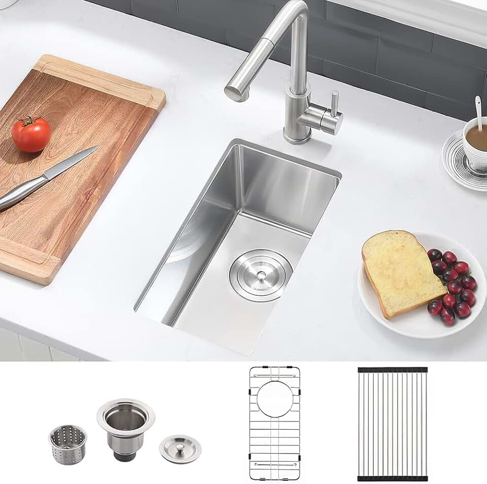 10x18 Small Kitchen Sink Undermount Bar Sink Stainless Steel Rv