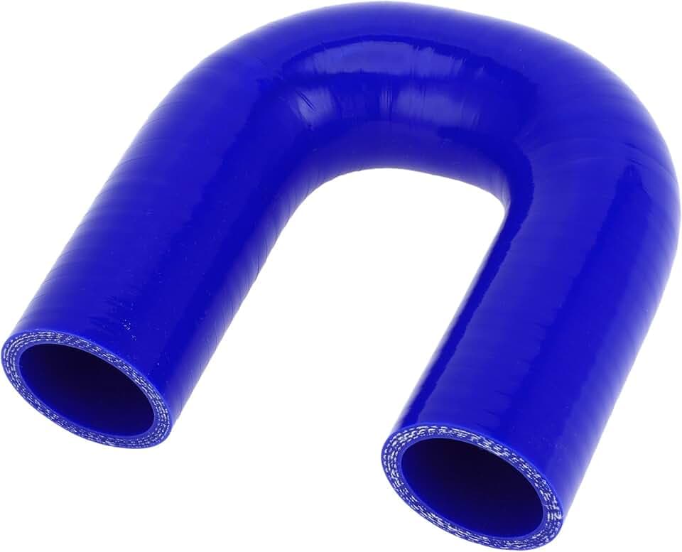 X AUTOHAUX 38mm/1.50" ID 120mm/4.72" Length 180 Degree Blue Silicone Hose