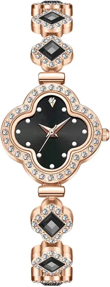ADSBIAOYE Luxury Women Wrist Watches Unique Rose Gold Diamond Bracelet Watch Fashion Dress Quartz Watches for Women Gift