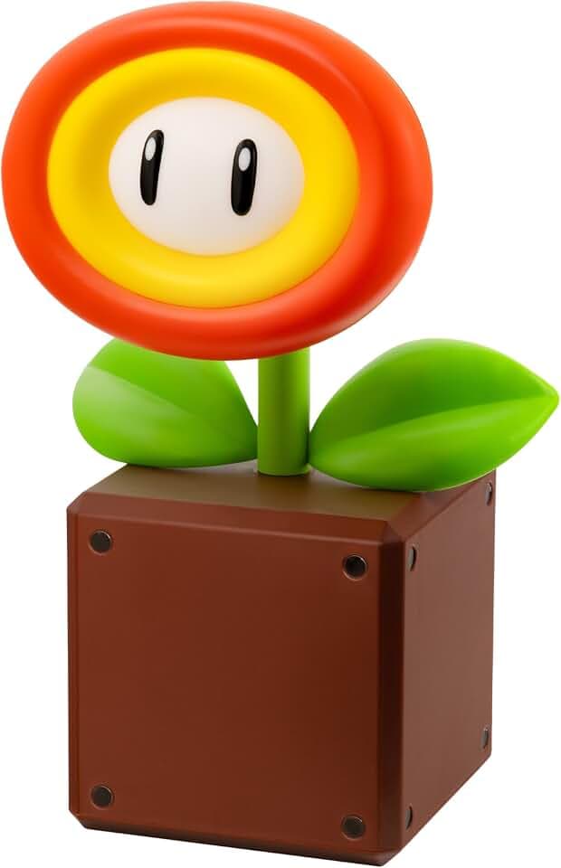 Paladone Super Mario Feuerblumen-LED-Lampe, offiziell lizenzierte Nintendo-Schreibtischlampe für Gamer, USB-betriebenes Heimdeko-Geschenk