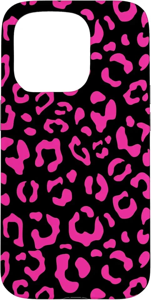 Hot Pink Leopard Animal Print Pattern Cute Cheetah Case for iPhone 15 Pro