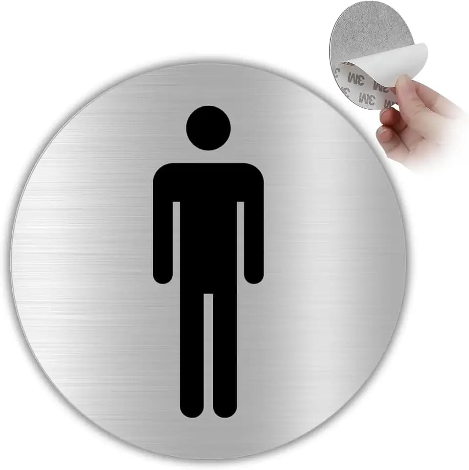 WC-Schild Männer - Ø 10 cm - Aluminium - Herrentoilette Piktogramm