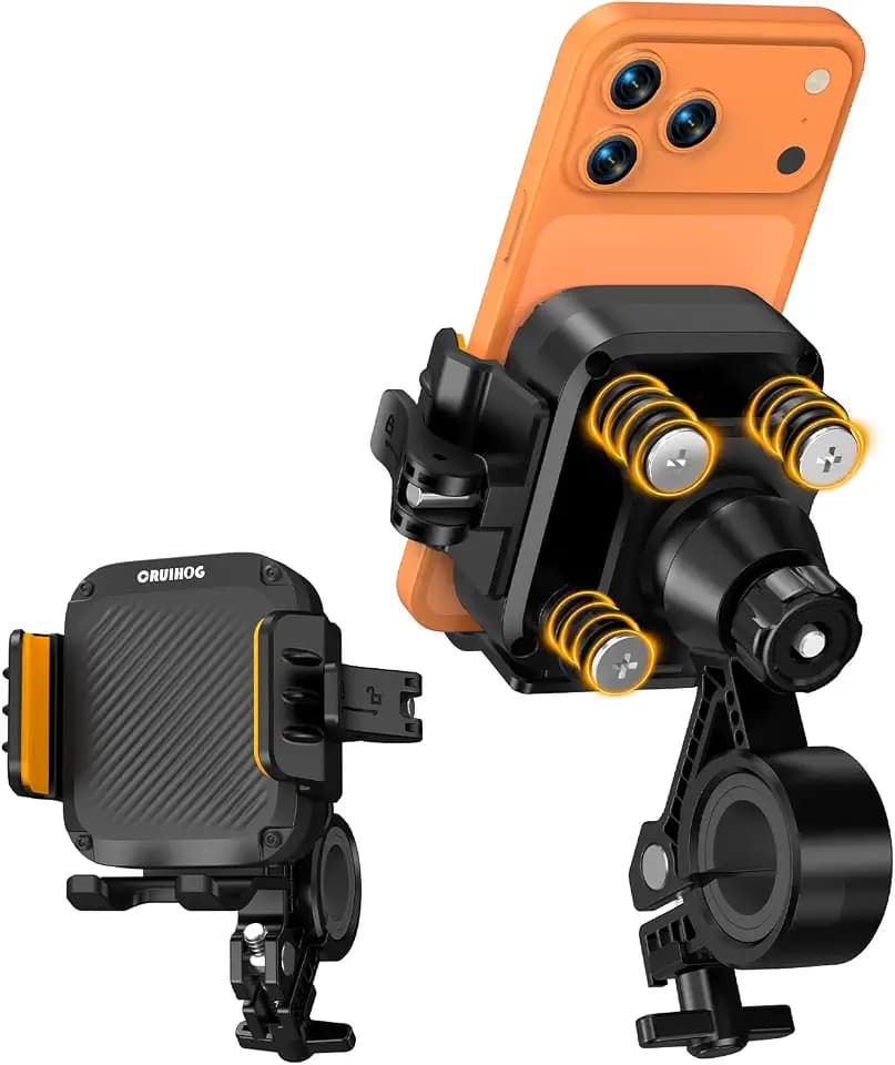 Bicycle Motorcycle Phone Mount,4X Vivration Dampener [Camera Friendly] Bike Phone Holder Handlebar Cradle for Bicycle Scooter ATV Stroller, Adjustable Size Fits 2.4-3.54inch（60-90mm）wide phone