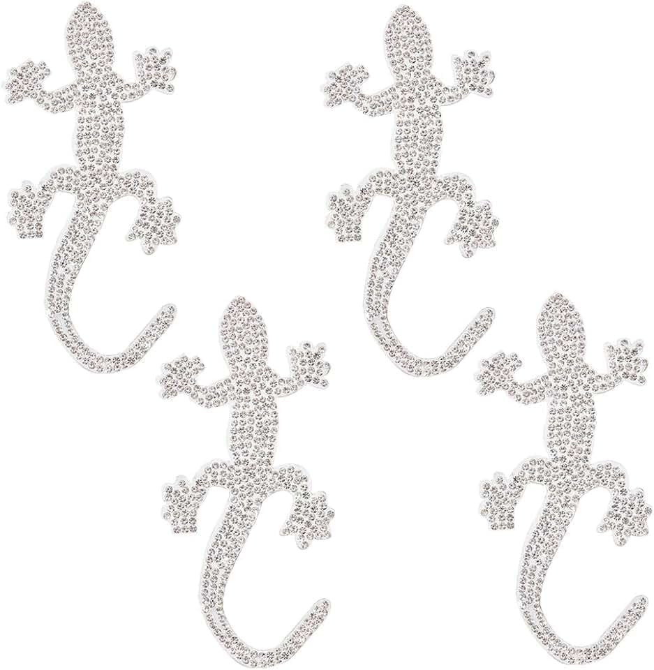 GORGECRAFT 101mm 4Stk Kristall-Autoaufkleber Glitzernde Strass-Aufkleber Gecko-Aufkleber Für Autos Selbstklebende Applikationen Glänzende Abzeichen-Aufkleber Glitzerndes Automobil-Außenzubehör Dekor