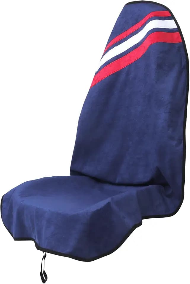 Sweat Towel Car Seat Cover Protector Front Seats for Gym Workout, Running, Swimming, Beach and Hiking, Waterproof Universal Seat Cover for Car, Trucks, Van & SUV (1, Navy Blue, Front)