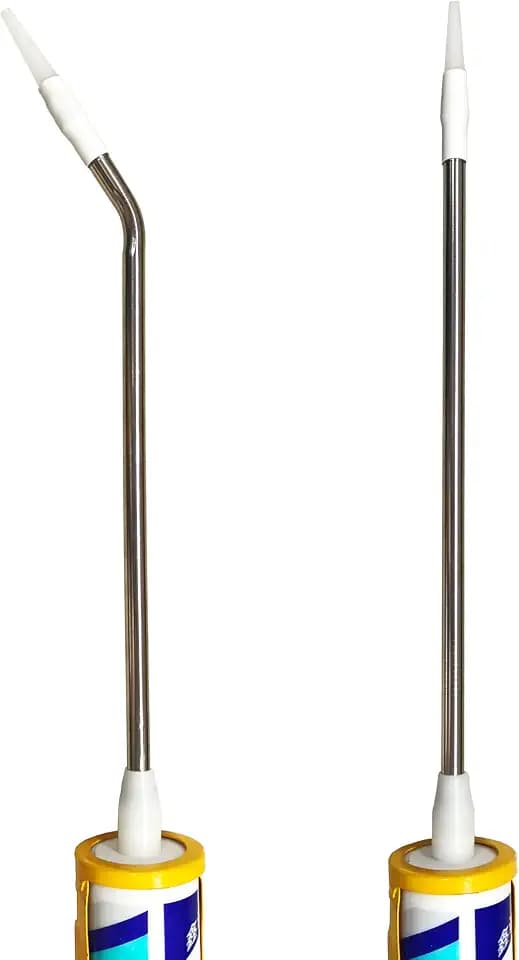 2 Pcs long Glass Glue nozzles, one Straight and one Curved