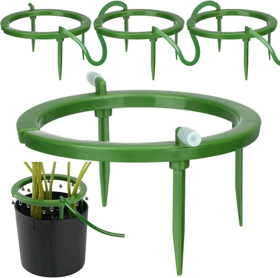 Tujoe 4 Set Drip Irrigation Ring Tree Water Ring 3 Leg Support, 5 Inch