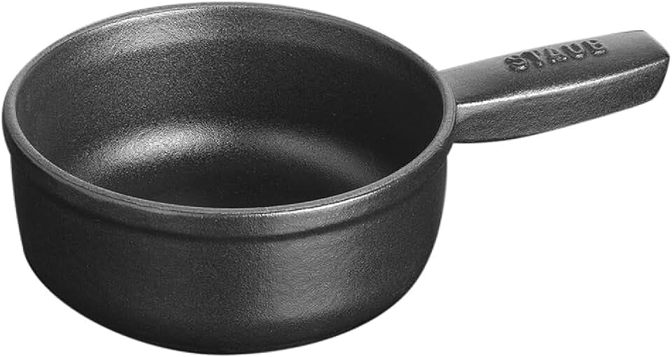 STAUB 1461223 Cast Iron Mini-Käsefonduetopf, Gusseisen, Matte Black