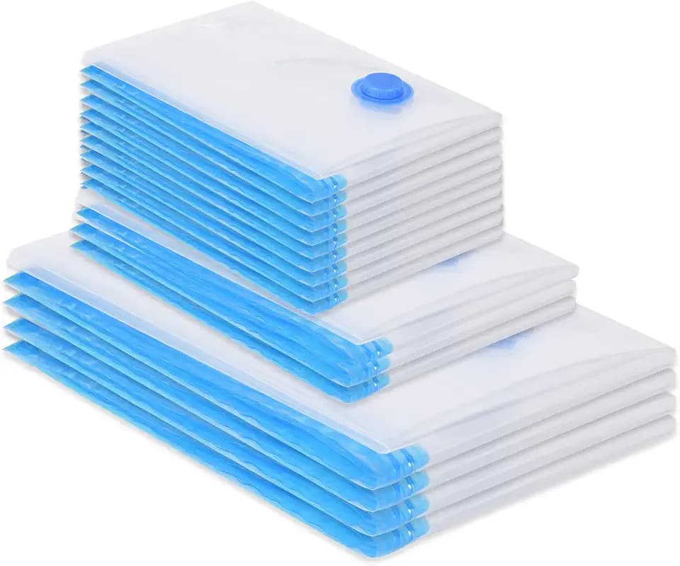 Vakuumbeutel für Kleidung, 15er-Pack Platzsparer für Kleidung, 4(64 * 47) cm3（54 * 40）cm8 (40 * 30) cm,Speziell für Reisen und Kofferorganisation