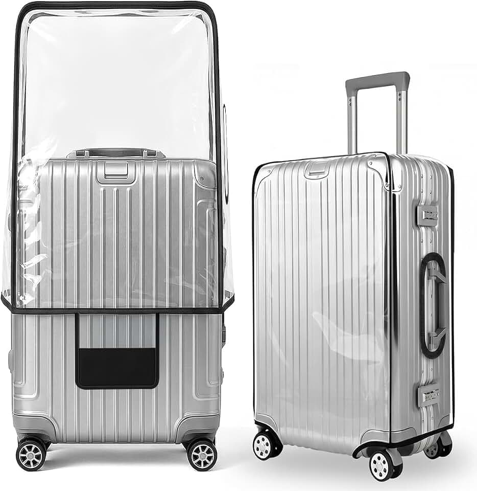 T Tersely Clear PVC Suitcase Cover Protectors 24 Inch Suitcase Covers