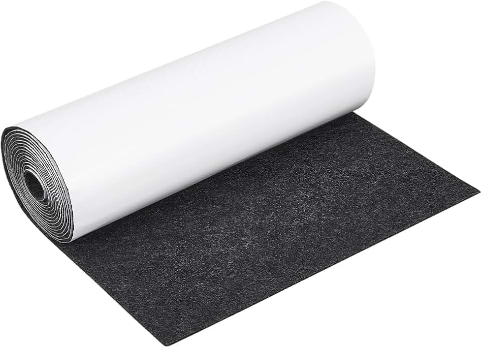 BENECREAT 3 m X 30 cm Dunkelgraue Selbstklebende Filzrolle, Regaleinlage Aus Filzstoff, Schubladeneinlage Für Schmuckkästchen, Handgefertigte Heimdekoration, 2 mm Dick
