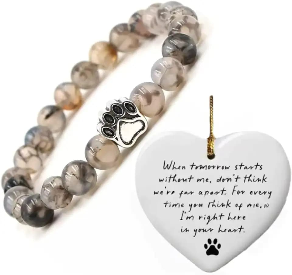 Dog Memorial Gifts, Pet Memorial Bracelet for Loss of Dog