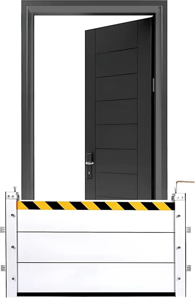 Aluminum Flood Protection Barrier for 32" 36'' 42'' 72'' Doors, Quick Detachable Reusable Flood Control Baffle - Front Door/Basement Entrance/Backyard Flooding Water Barriers (for 30" - 32" Door)