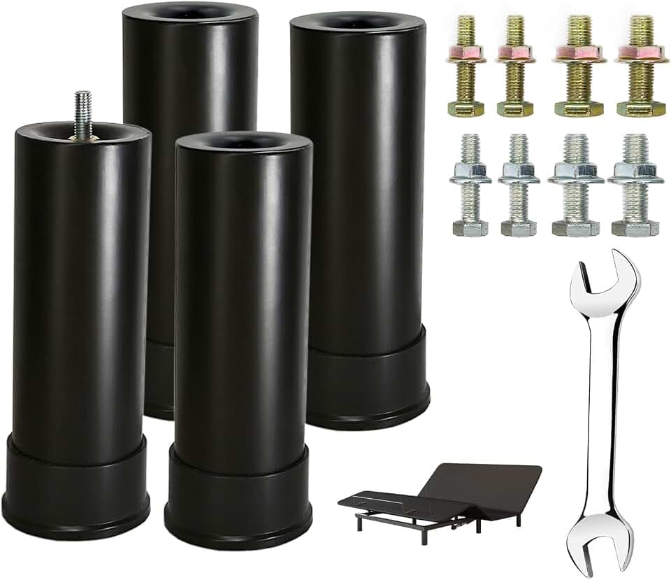 7 Inch Metal Bed Base Frame Leg Replacement Heavy Duty Extra Height Leg Compatible with 89% of Frameworks Such as M8 M10 Thread (Set of 4)