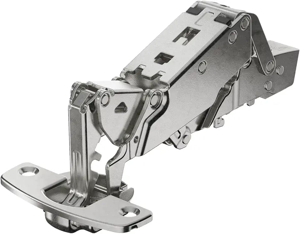 Sensys Weitwinkelscharnier, mit Null-Einsprung, mit integrierter Dämpfung (Sensys 8657i), vernickelt, vorliegend, Öffnungswinkel 165°, TH-Bohrbild 52 x 5,5 mm, zum Anschrauben (-)_Artikel _ 9099540
