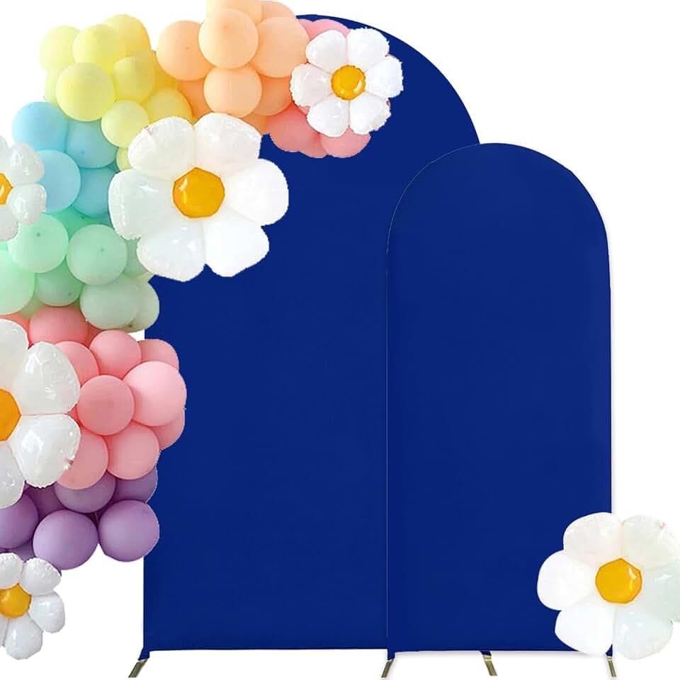 HAINARverS Set of 2 Stretchy Arch Backdrop Covers, Royal Blue, 6FT/7.2FT
