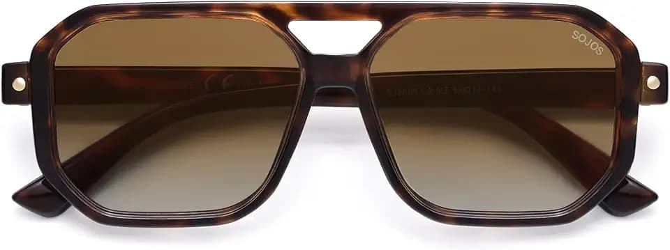SOJOS Groß Piloten Eckig Polarisierte Sonnenbrille Damen Women Sunglasses