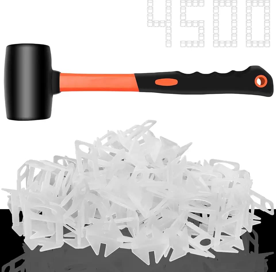 DGSL 4500 Pcs Tile Spacers 1/16 Inch, Tile Leveling System with Hammer