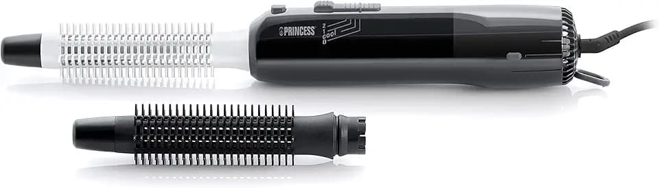 Princess 529202 Cool Curl CC 300 Black Lockenbürste – Für Hairstyles aller Art mit 2 Bürstenaufsätzen – Cool Shot-Funktion, Schwarz, 1 Stück (1er Pack)