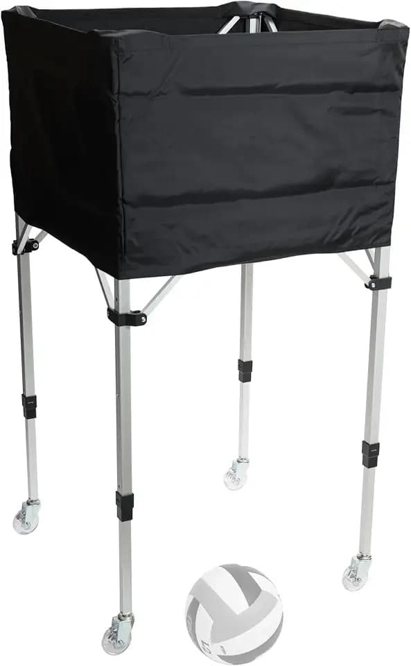 Tandem Sport Volleyball Cart with 3 Adjustable Heights & Carrying Case - 43", 51" & 59" - Holds up to 30 Balls - Training Equipment for Drills & Games