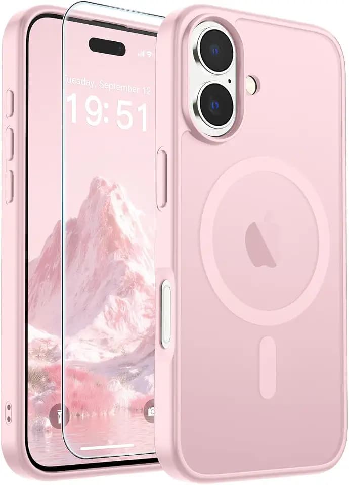 SUPFINE Magnetic for iPhone 17 Case Light Pink with Screen Protector