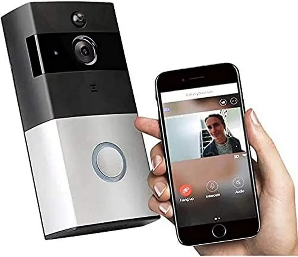 Video Türklingel, IP33 wasserdichte Außenbereich Video Door Bell 720P HD WiFi Überwachungskamera mit Akku, Echtzeit-Video, Zwei-Wege-Gespräch und App- iOS und Android Gegensprechanlage, 61700