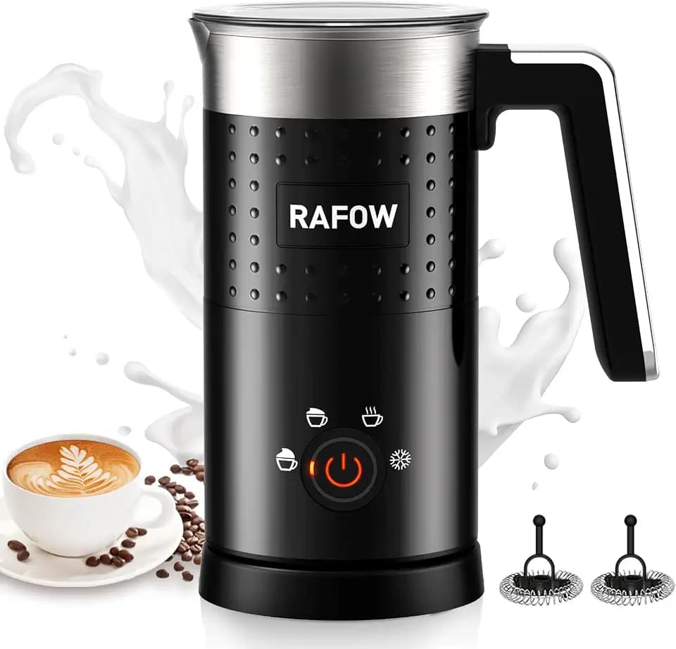 Milchaufschäumer Elektrisch 4 in 1 - Automatische Milchschäumer 300ml Großes Fassungsvermögen Milch Dampfer Geräuschloser für Heißer Kalter Milchschaum Heiße Schokolade Latte Cappuccino Macchiato