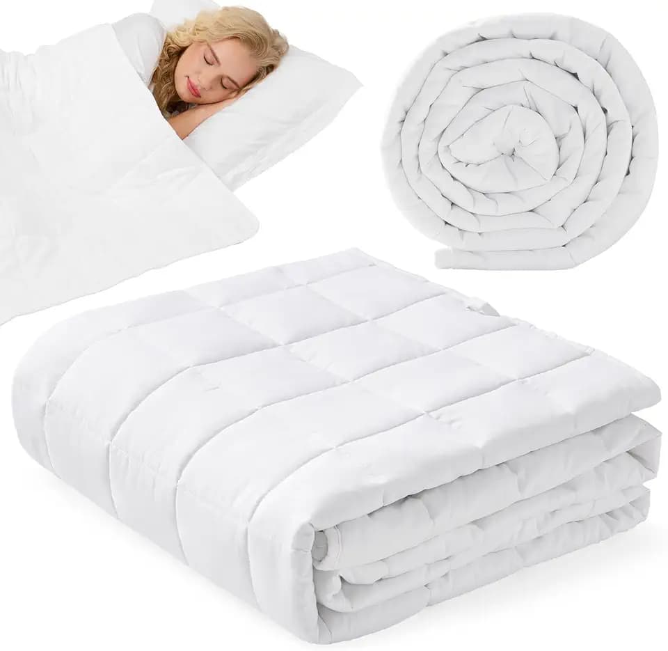 Gewichtsdecke 7kg 135x200cm, Weighted Blanket, Anti Stress, Weiß